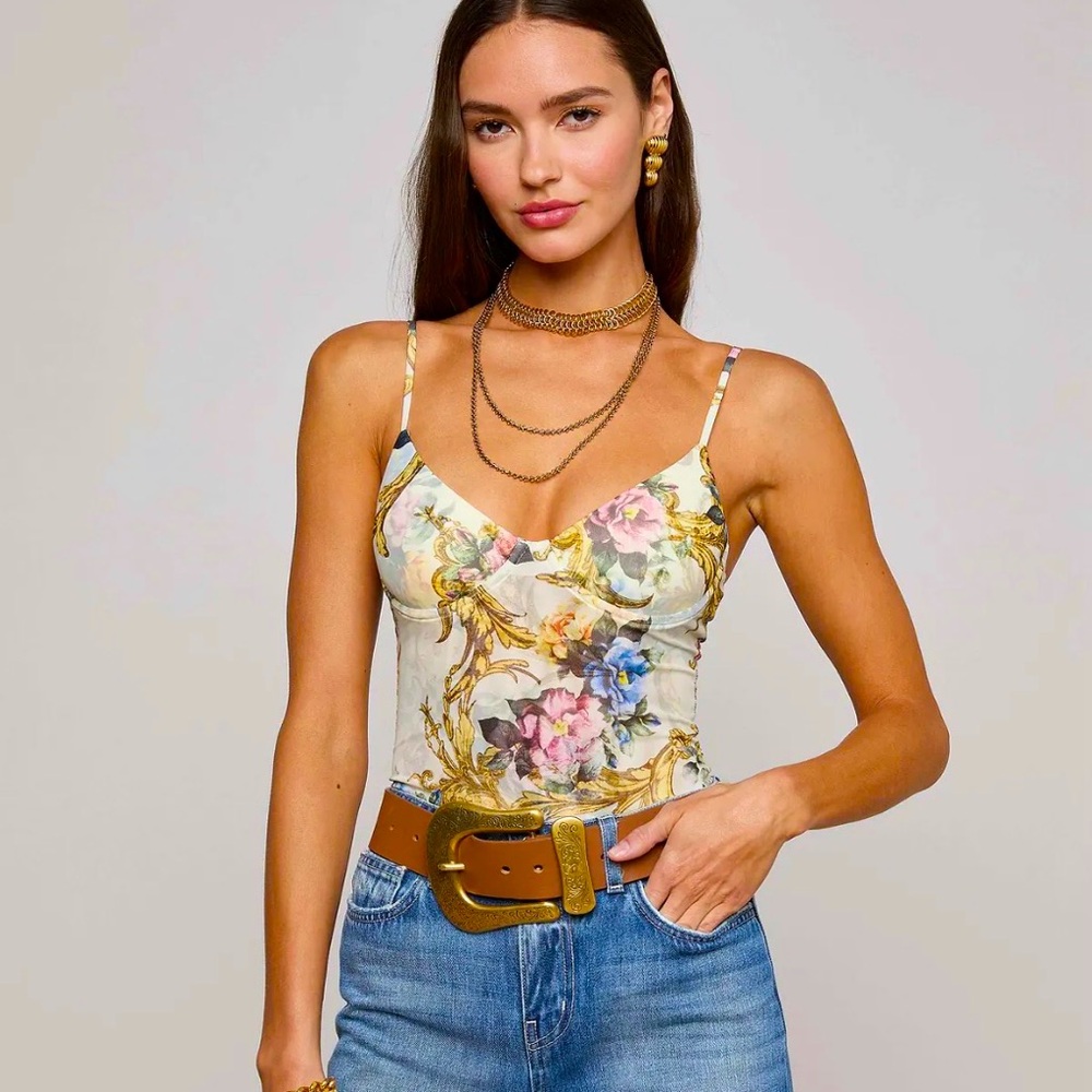 Lagence bodysuit Vintage White Small Floral Baroque XL